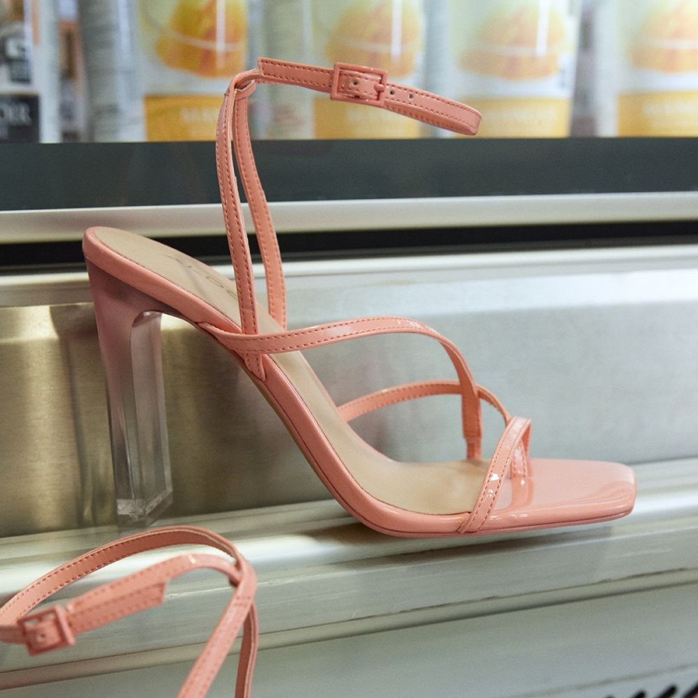 Aldo Hainiel Strappy heeled sandal - Cup sole Sandalet Kadın Açık Turuncu | KDNQ75091