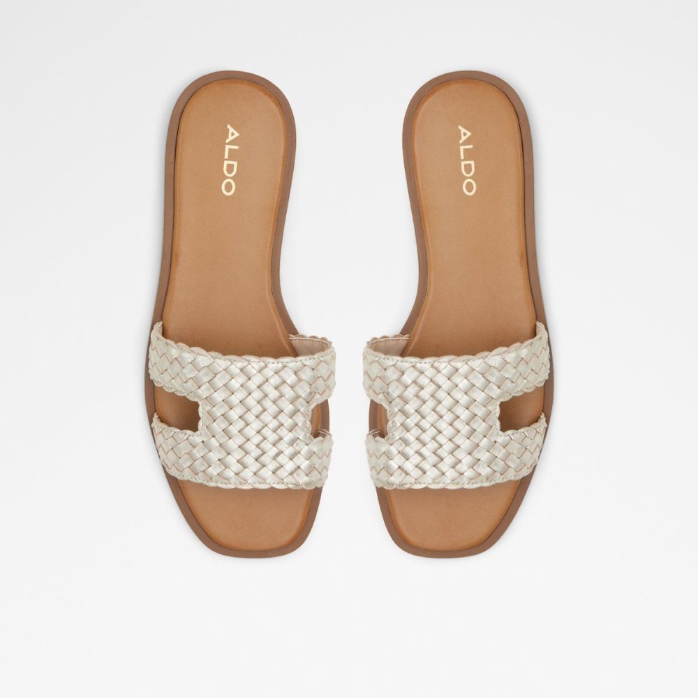 Aldo Irmaos Slide sandal Sandalet Kadın Champagne | TVBL72491