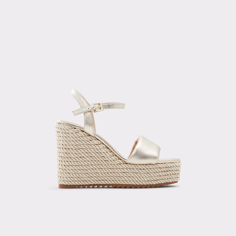 Aldo Jeigh Wedge sandal - Wedge heel Sandalet Kadın Champagne | FZQD78450