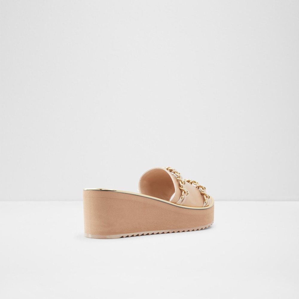 Aldo Kaerratlan Slide sandal - Wedge heel Sandalet Kadın Bej Rengi | VYNM36708