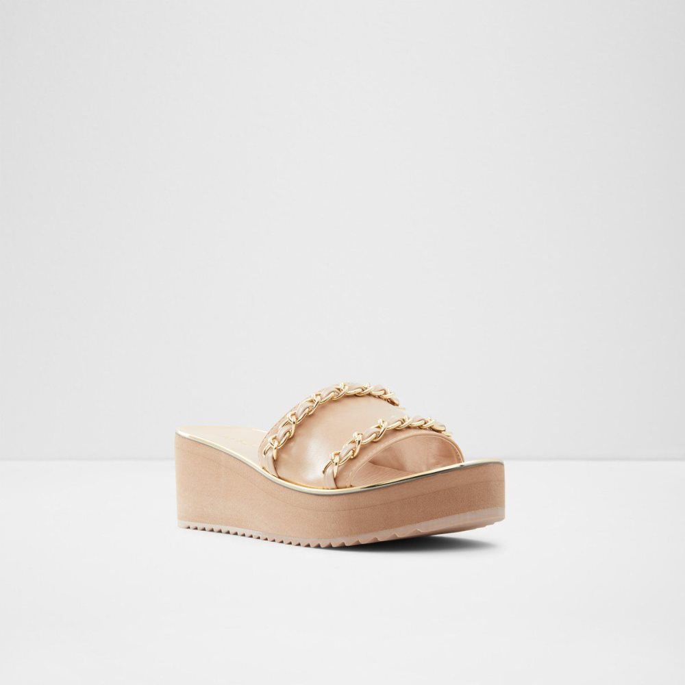 Aldo Kaerratlan Slide sandal - Wedge heel Sandalet Kadın Bej Rengi | VYNM36708