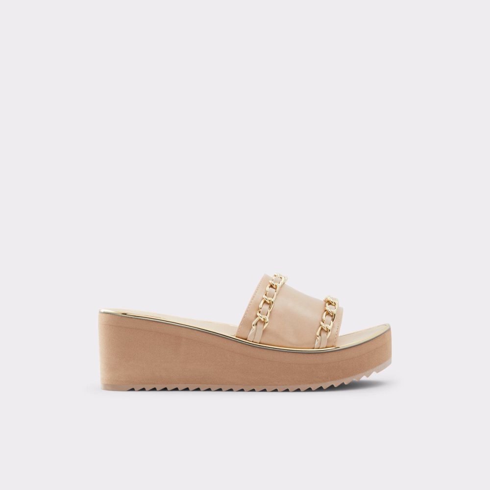 Aldo Kaerratlan Slide sandal - Wedge heel Sandalet Kadın Bej Rengi | VYNM36708