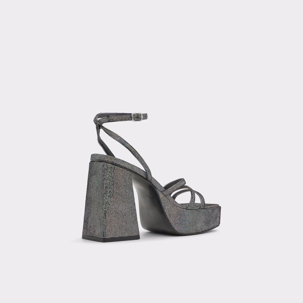 Aldo Landabriver Strappy heeled sandal - Flatform Platform Ayakkabı Kadın Gümüş | VLCX91784