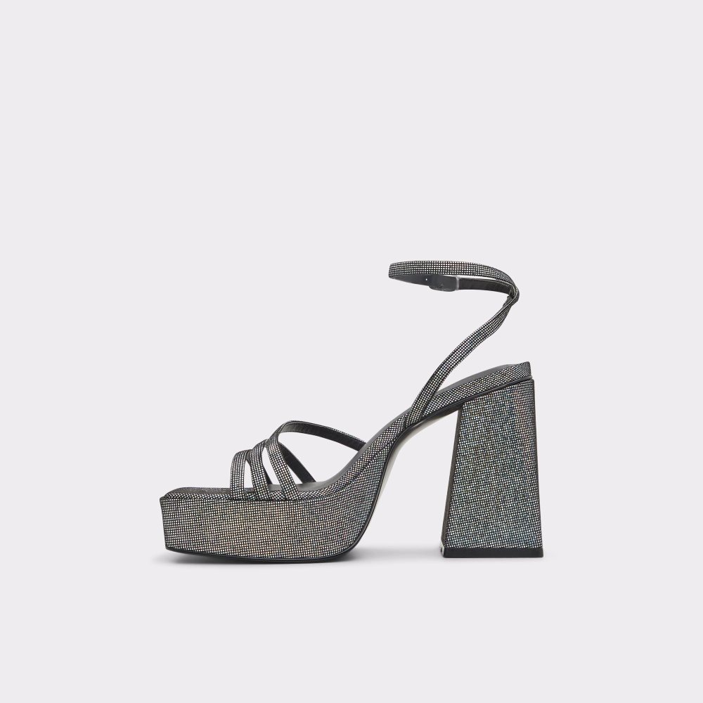 Aldo Landabriver Strappy heeled sandal - Flatform Platform Ayakkabı Kadın Gümüş | VLCX91784