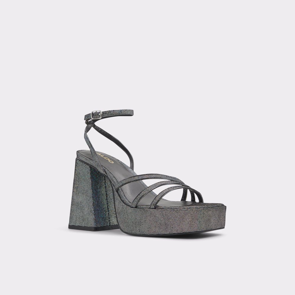 Aldo Landabriver Strappy heeled sandal - Flatform Platform Ayakkabı Kadın Gümüş | VLCX91784