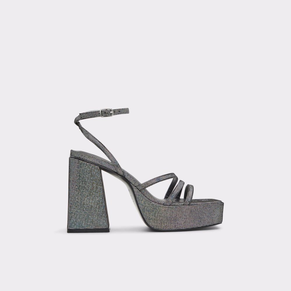 Aldo Landabriver Strappy heeled sandal - Flatform Platform Ayakkabı Kadın Gümüş | VLCX91784