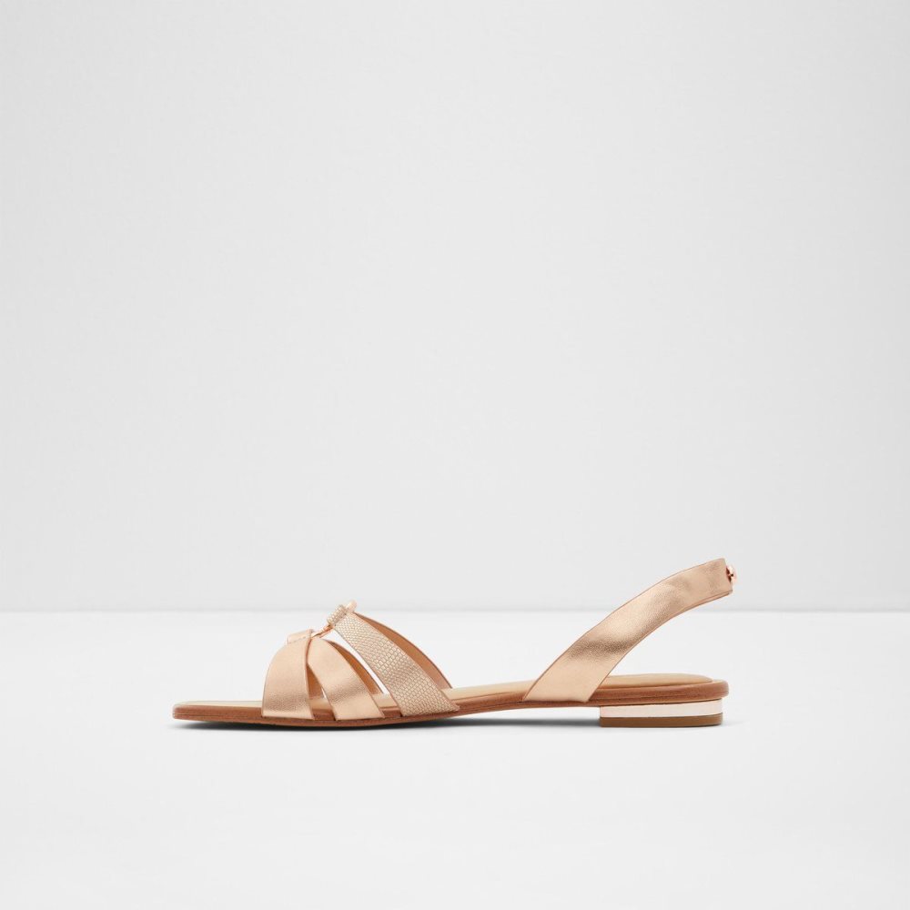 Aldo Marassi Sling back sandal Sandalet Kadın Pembe Altın | XTWQ94821