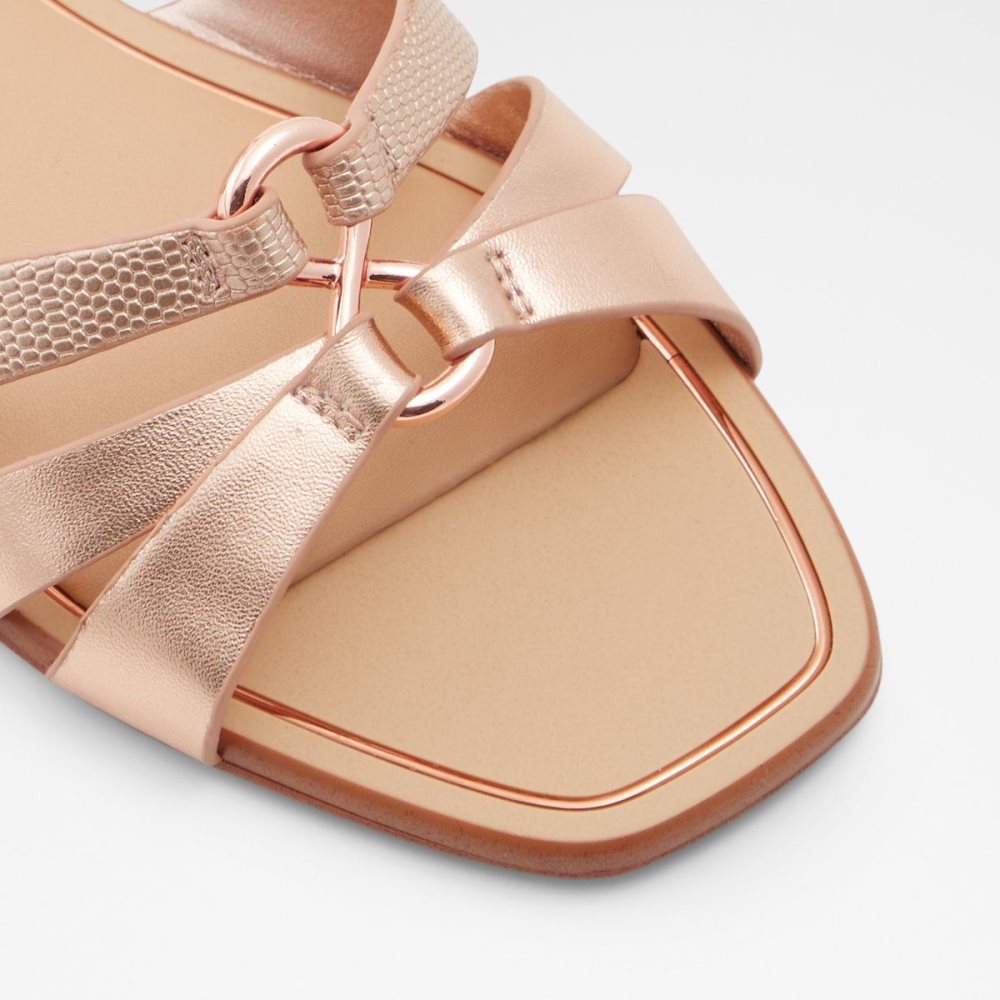 Aldo Marassi Sling back sandal Sandalet Kadın Pembe Altın | XTWQ94821