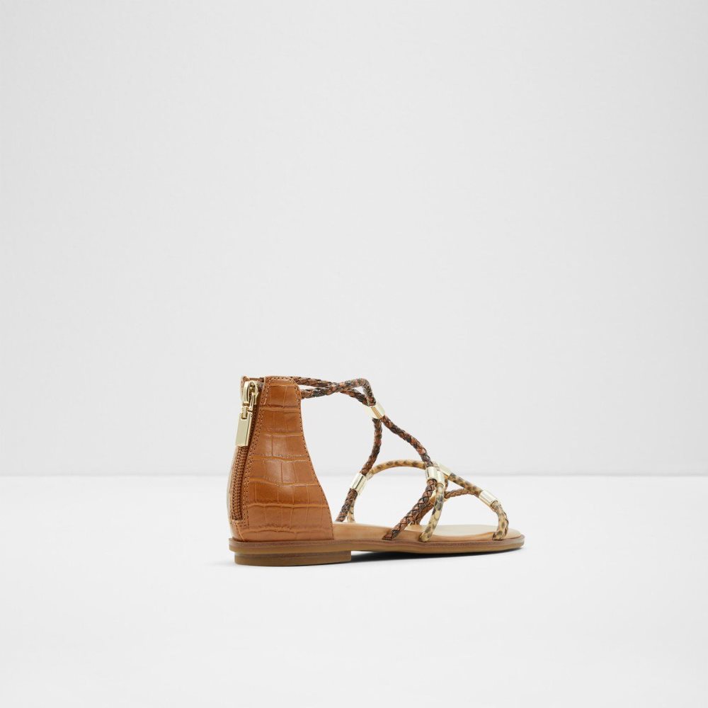 Aldo Oceriwenflex Strappy flat sandal Sandalet Kadın Kahverengi | XLYQ90513