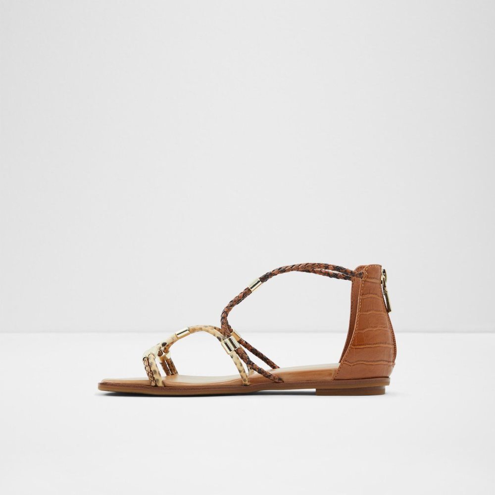 Aldo Oceriwenflex Strappy flat sandal Sandalet Kadın Kahverengi | XLYQ90513