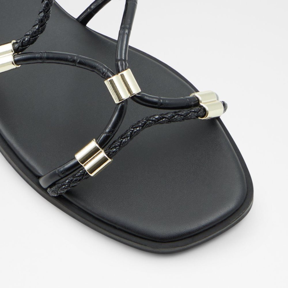 Aldo Oceriwenflex Strappy flat sandal Sandalet Kadın Siyah | CNDE78169