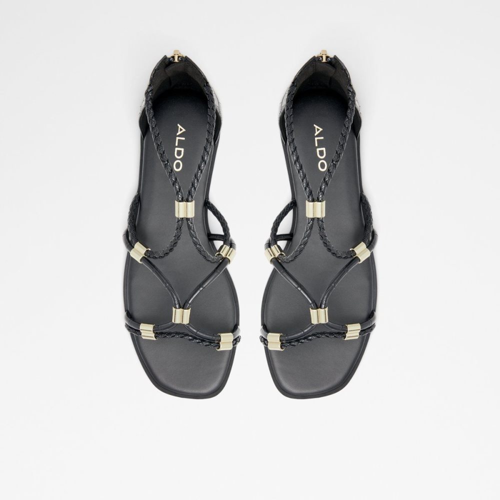 Aldo Oceriwenflex Strappy flat sandal Sandalet Kadın Siyah | CNDE78169