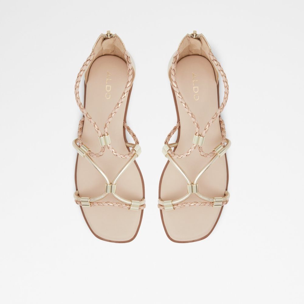 Aldo Oceriwenflex Strappy flat sandal Sandalet Kadın Metal | IXDA04391