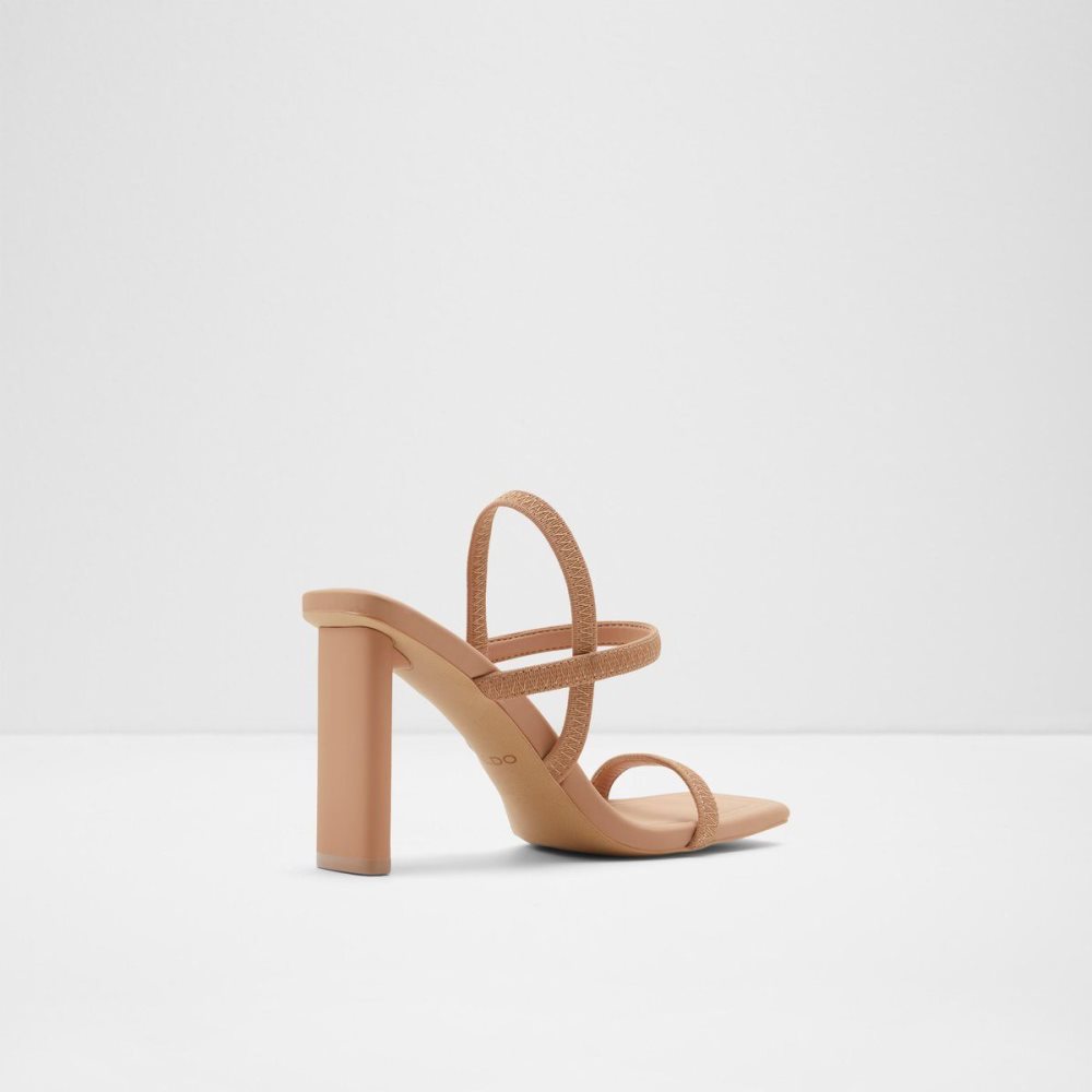 Aldo Okurra Strappy heeled sandal Blok Topuklu Ayakkabı Kadın Bej Rengi | EZNG73861