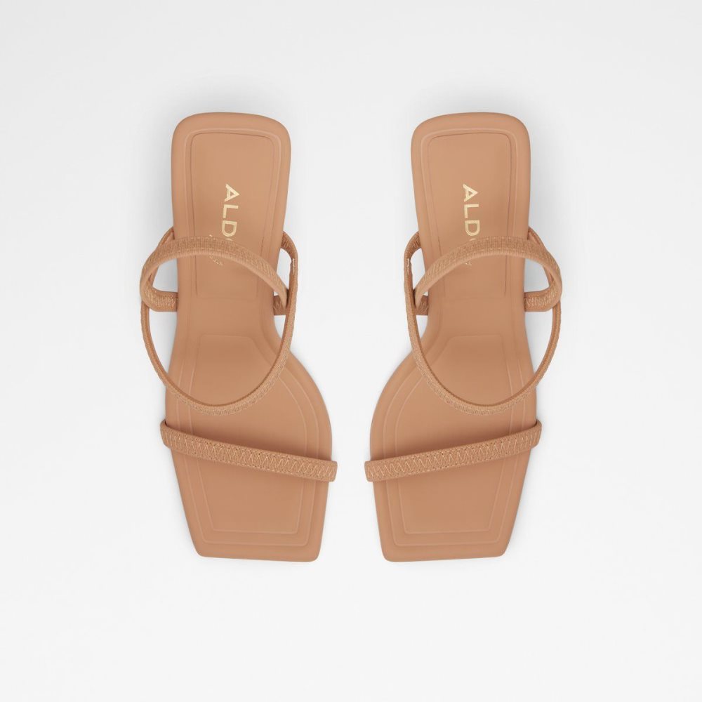 Aldo Okurra Strappy heeled sandal Blok Topuklu Ayakkabı Kadın Bej Rengi | EZNG73861