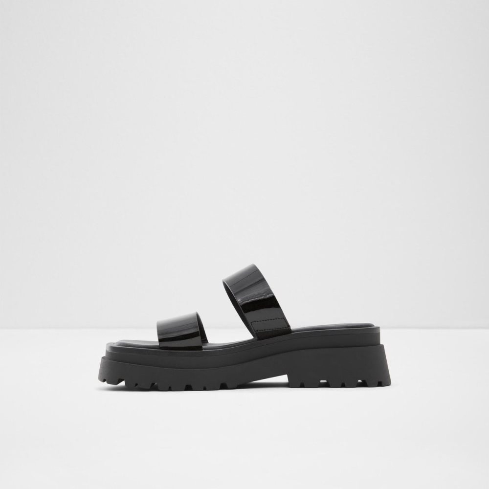 Aldo Phelix Slide sandal - Lug sole Sandalet Kadın Siyah | QTAO42583