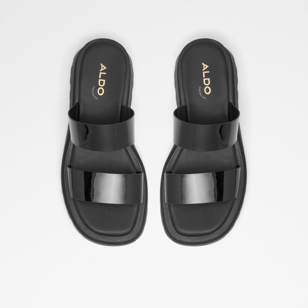 Aldo Phelix Slide sandal - Lug sole Sandalet Kadın Siyah | QTAO42583