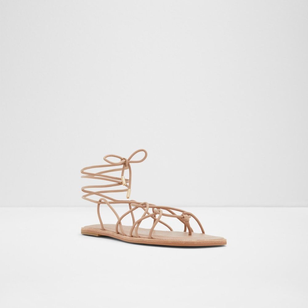 Aldo Posey Strappy flat sandal Sandalet Kadın Bej Rengi | QKUV73640