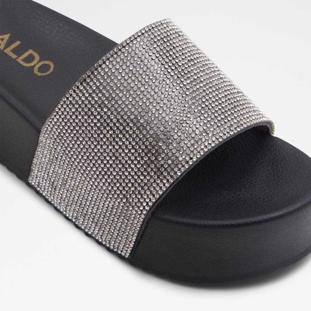 Aldo Retrograde Flip flops Sandalet Kadın Siyah Gümüş | GRAJ59823