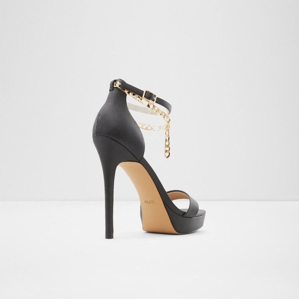 Aldo Scarlettchain Heeled sandal - Stiletto heel Platform Ayakkabı Kadın Siyah | MREK18563