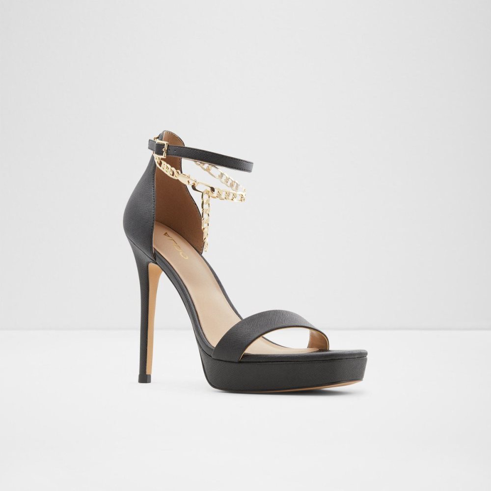 Aldo Scarlettchain Heeled sandal - Stiletto heel Platform Ayakkabı Kadın Siyah | MREK18563