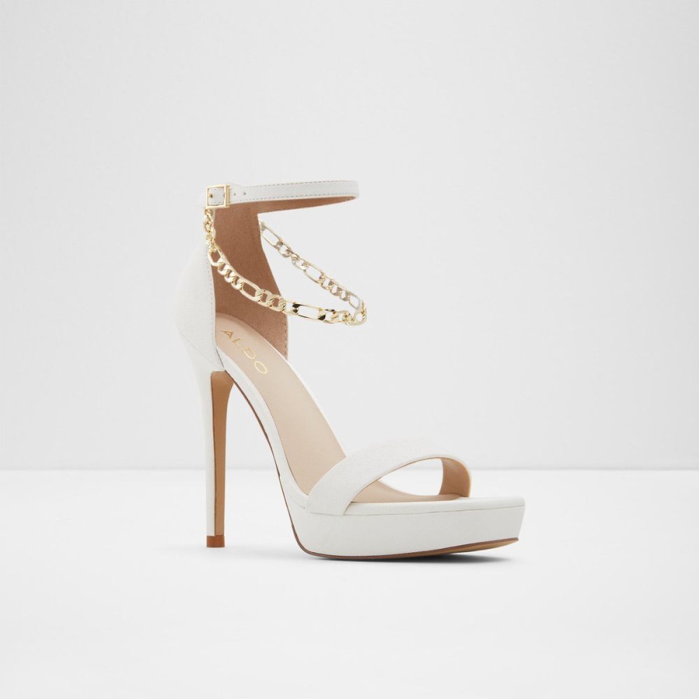 Aldo Scarlettchain Heeled sandal - Stiletto heel Platform Ayakkabı Kadın Beyaz | YHLA08351