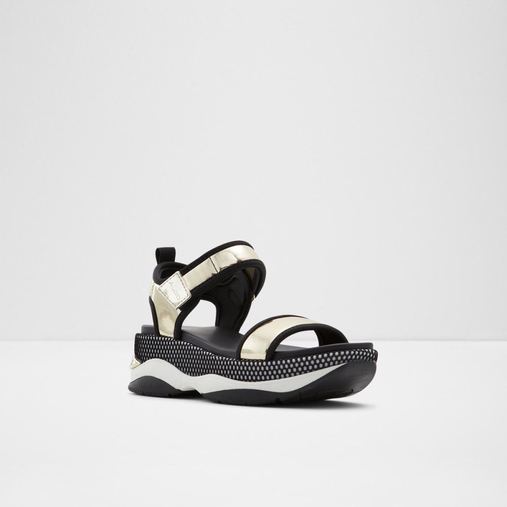 Aldo Talenagyn Wedge sandal Sandalet Kadın Siyah Altın | ACPQ83640