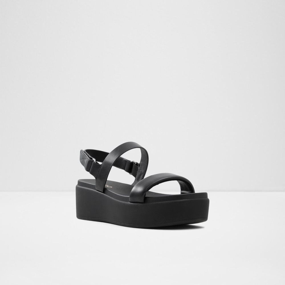 Aldo Tisdal Strappy wedge sandal - Wedge heel Sandalet Kadın Siyah | WQAD59021