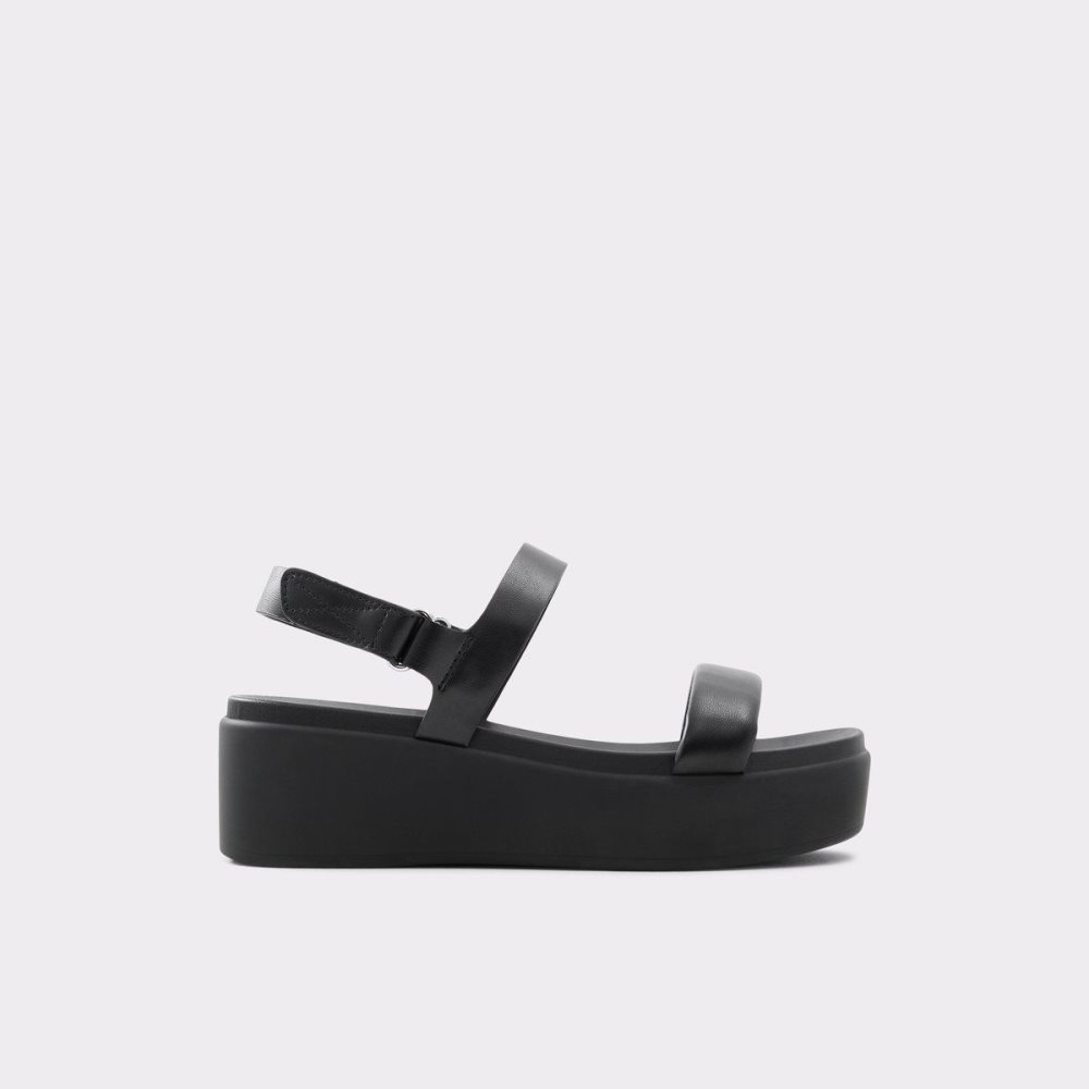 Aldo Tisdal Strappy wedge sandal - Wedge heel Sandalet Kadın Siyah | WQAD59021