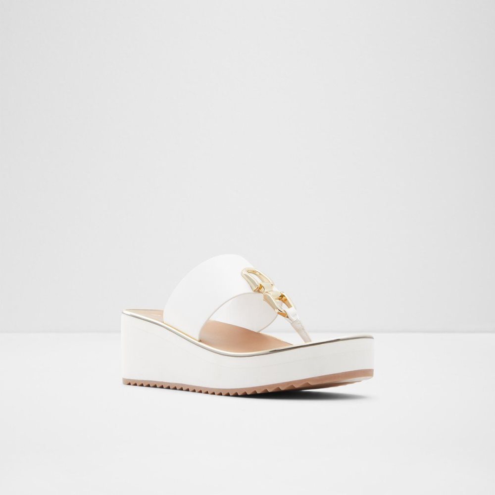 Aldo Toea Thong sandal - Wedge heel Sandalet Kadın Beyaz | TUFV82063