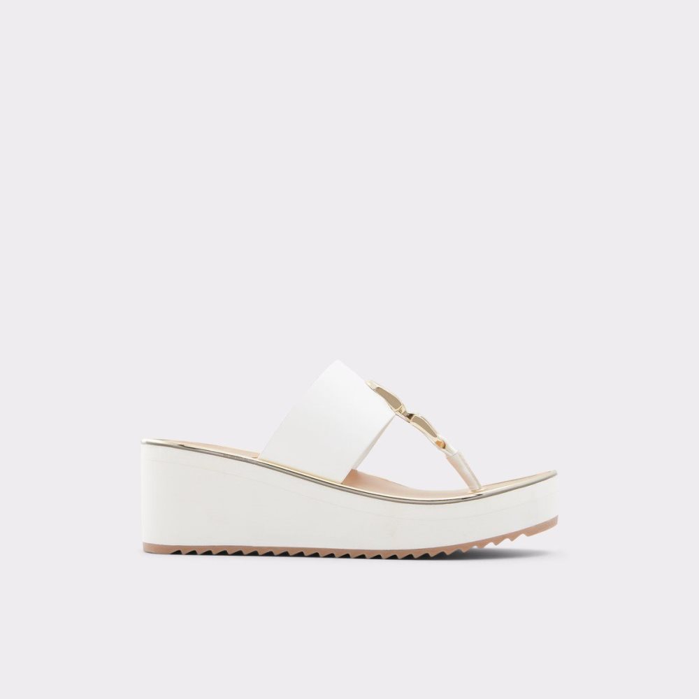 Aldo Toea Thong sandal - Wedge heel Sandalet Kadın Beyaz | TUFV82063