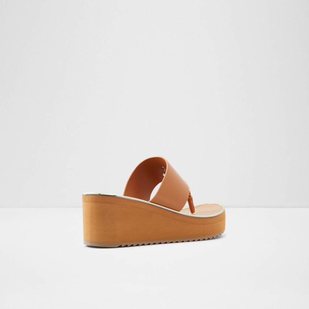 Aldo Toea Thong sandal - Wedge heel Sandalet Kadın Kahverengi | FQSI30524