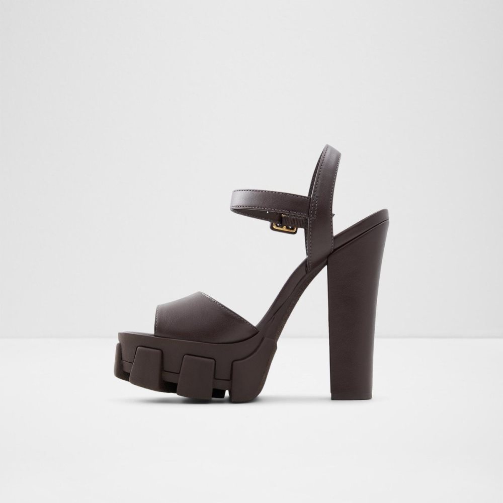 Aldo Verrajan High heel sandal - Block heel Platform Ayakkabı Kadın Koyu Kahverengi | MNIG62590