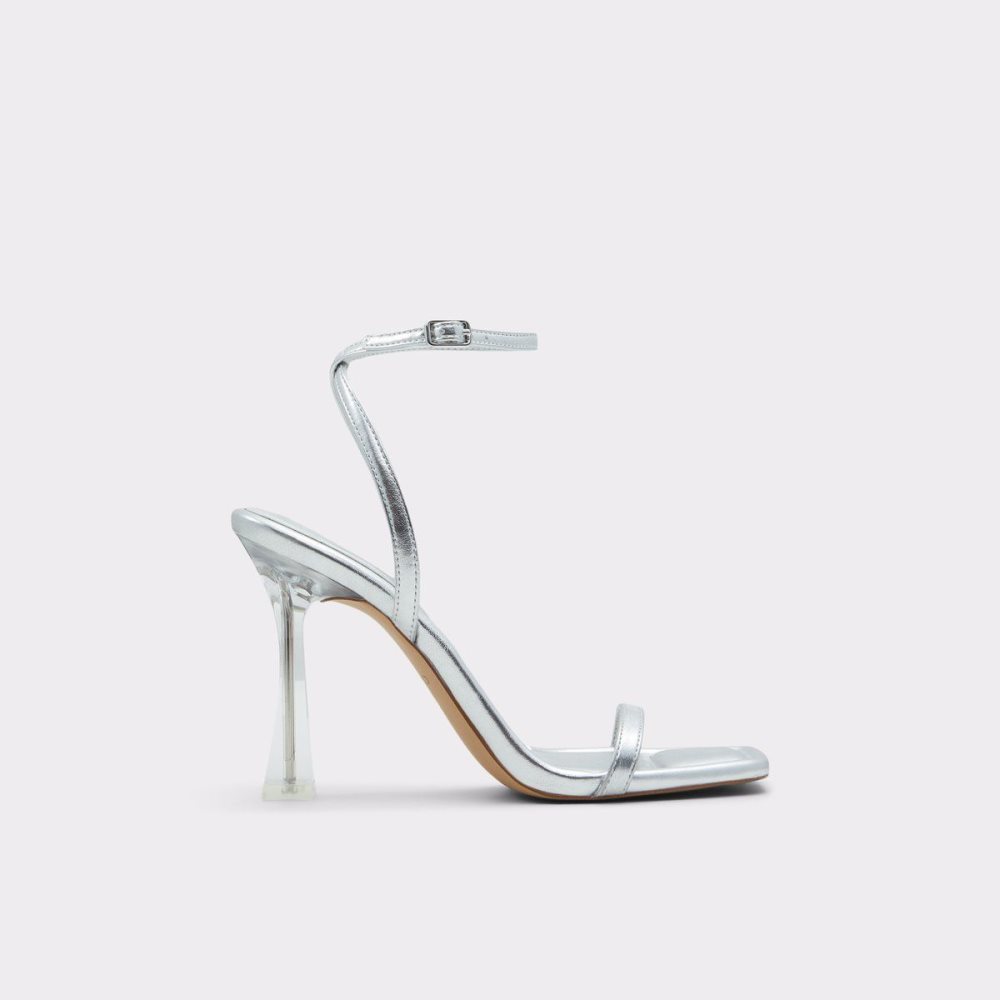 Aldo Vivanti Ankle strap heeled sandal Blok Topuklu Ayakkabı Kadın Gümüş | QRHP89574